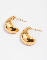 Waterproof Gold Plated Waterproof Stainless Steel Small Bubble Hoop Earrings - link has visual effect only