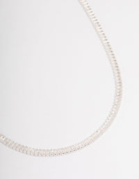 Silver Plated Cubic Zirconia Baguette Cupchain Necklace - link has visual effect only