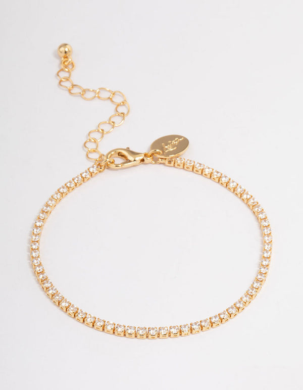 Gold Plated Small Round Tennis Bracelet