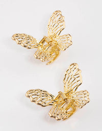 Gold Mini Butterfly Hair Claw Clip Pack - link has visual effect only