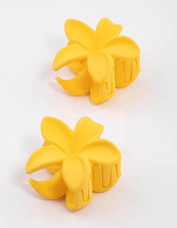 Yellow Hibiscus Hair Claw Clip Pack