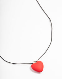 Silver Love Heart Beaded Necklace - link has visual effect only