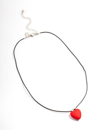 Silver Love Heart Beaded Necklace - link has visual effect only