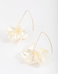 Gold Frosted Flower Drop Earrings - link has visual effect only