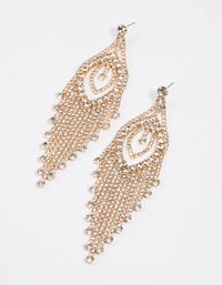 Gold Statement Cup Chain Tassel Earrings - link has visual effect only