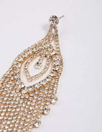 Gold Statement Cup Chain Tassel Earrings - link has visual effect only