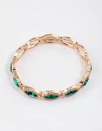 Gold Marquise & Diamante Rubber Stretch Bracelet - link has visual effect only