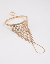 Gold Lattice Cup Chain Hand Chain - link has visual effect only