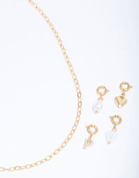 Letter 'P' Gold Plated Initial Personalised Charm Necklace - link has visual effect only