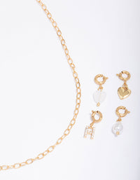 Letter 'H' Gold Plated Initial Customisable Charm Necklace - link has visual effect only