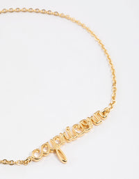 Gold Plated Capricorn Script Bracelet - link has visual effect only