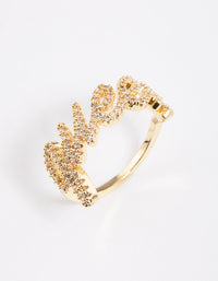 Gold Plated Queen Script Ring - link has visual effect only