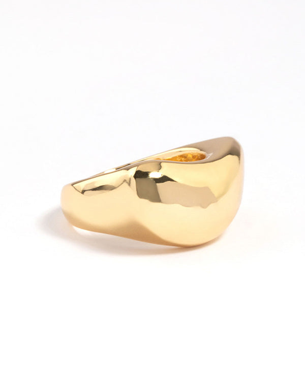 Gold Plated Moon Scoop Ring