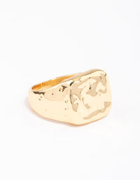 Gold Plated Molten Signet Ring - link has visual effect only