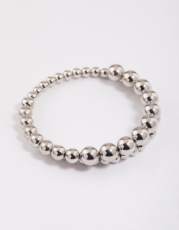 Silver Chunky Beaded Bracelet