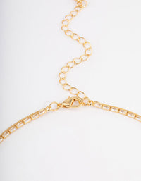 Gold Plated Cubic Zirconia Dainty Baguette Layered Necklace - link has visual effect only