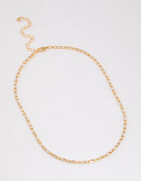 Gold Plated Cubic Zirconia Round & Baguette Tennis Necklace - link has visual effect only