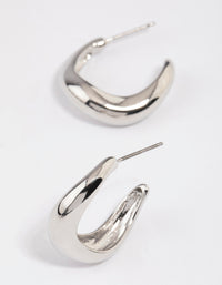 Rhodium Wave Match Hoop Earrings Pack - link has visual effect only