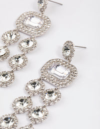 Rhodium Diamante Statement Layered Drop Earrings - link has visual effect only