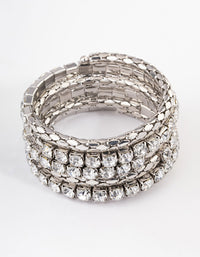 Rhodium Chunky Diamante Chain Wrapped Bracelet - link has visual effect only