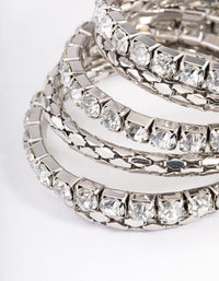 Rhodium Chunky Diamante Chain Wrapped Bracelet - link has visual effect only