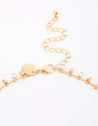 Gold Plated Beaded & Freshwater Pearl Drop Necklace - link has visual effect only