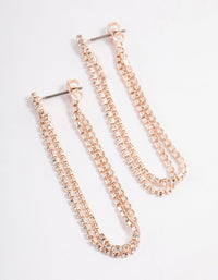 Rose Gold Mini Cupchain Double Loop Earrings - link has visual effect only