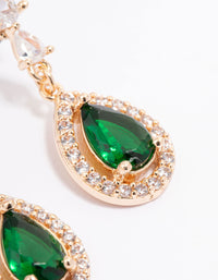 Gold Pointed Cubic Zirconia Pear Drop Earrings - link has visual effect only