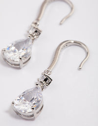 Silver Pear Cubic Zirconia Earrings - link has visual effect only