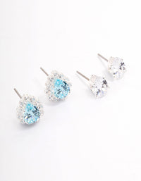 Silver Fancy Cubic Zirconia Pear Earring Pack - link has visual effect only