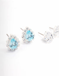 Silver Fancy Cubic Zirconia Pear Earring Pack - link has visual effect only