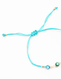 Gold Multi Evil Eye Chain Bracelet - link has visual effect only