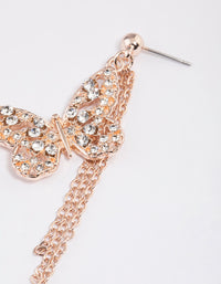 Rose Gold Butterfly Tassel Drop Earrings - link has visual effect only