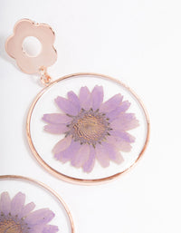 Rose Gold Floating Flower Drop Earrings - link has visual effect only