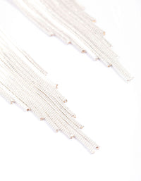 Silver Plated Brass Box Chain Drape Drop Earrings - link has visual effect only