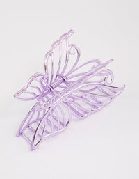 Coated Lilac Detailed Butterfly Hair Claw Clip - link has visual effect only