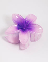 Lilac Frangipani Flower Hair Claw Clip - link has visual effect only