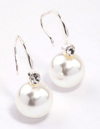 Silver Classic Diamante Hook Earrings & Polishing Set - link has visual effect only