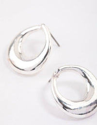 Silver Open Circle Stud Earrings & Polishing Set - link has visual effect only