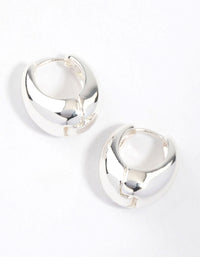 Silver Clean Huggie Earrings & Polishing Set - link has visual effect only