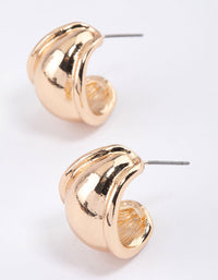 Gold Rounded Edge Hoop Earrings & Polishing Set - link has visual effect only