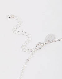 Silver Pearl & Rectangle Link Chain Necklace & Polishing Set - link has visual effect only