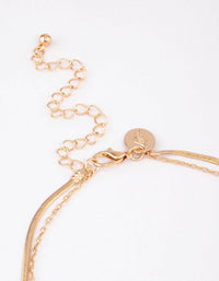 Gold Layered Chain Pearly Flower Necklace - link has visual effect only