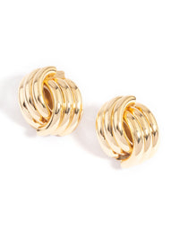 Gold Plated Knotted Stud Earrings - link has visual effect only