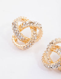 Gold Multi Diamante Stud Earrings - link has visual effect only