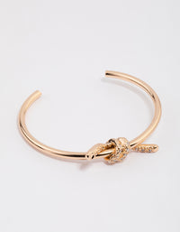 Gold Diamante Knotted Twisted Wrist Cuff - link has visual effect only