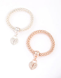 Kids Pop Diamante & Heart Chain Bracelet - link has visual effect only