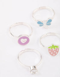 Kids Silver Unicorn Sweet Ring 6-Pack - link has visual effect only