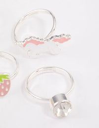 Kids Silver Unicorn Sweet Ring 6-Pack - link has visual effect only