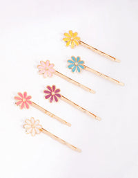 Kids Gold Daisy Hair Clips 6-Pack - link has visual effect only